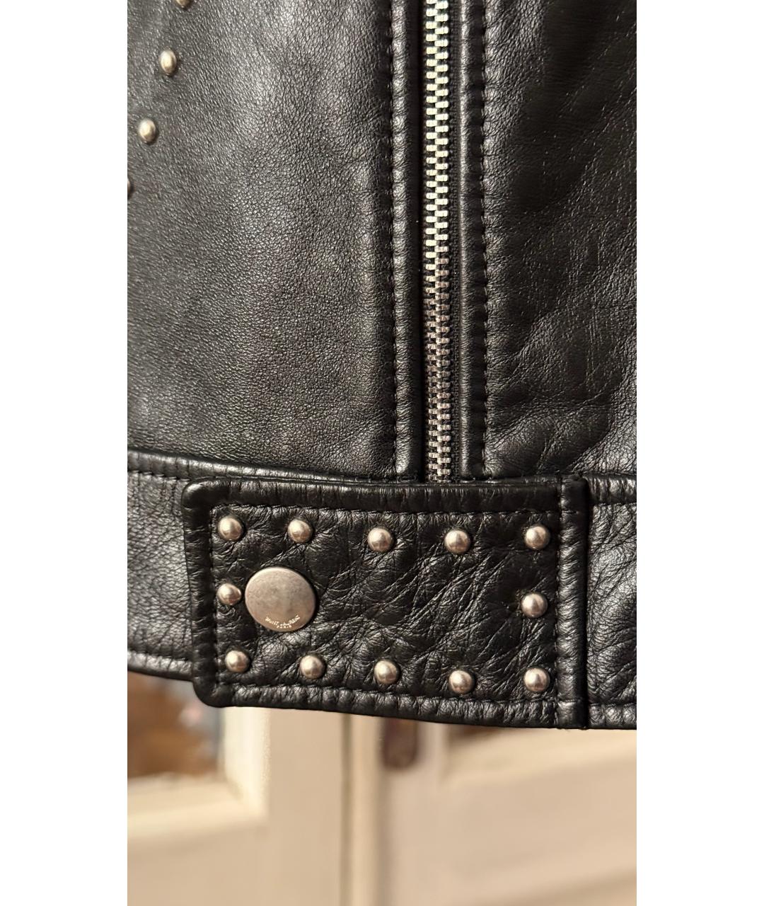 SAINT LAURENT Черный кожаный жакет/пиджак, фото 5