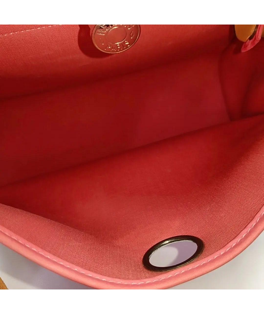 HERMES Розовая кожаная сумка с короткими ручками, фото 5