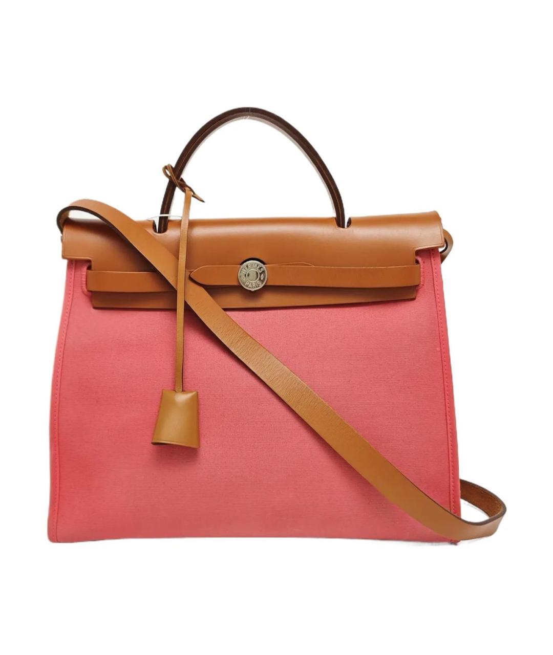 HERMES Розовая кожаная сумка с короткими ручками, фото 9