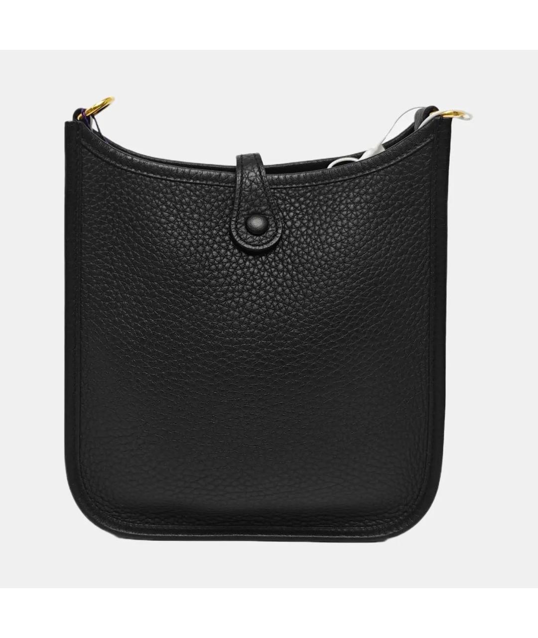 HERMES Черная кожаная сумка через плечо, фото 4