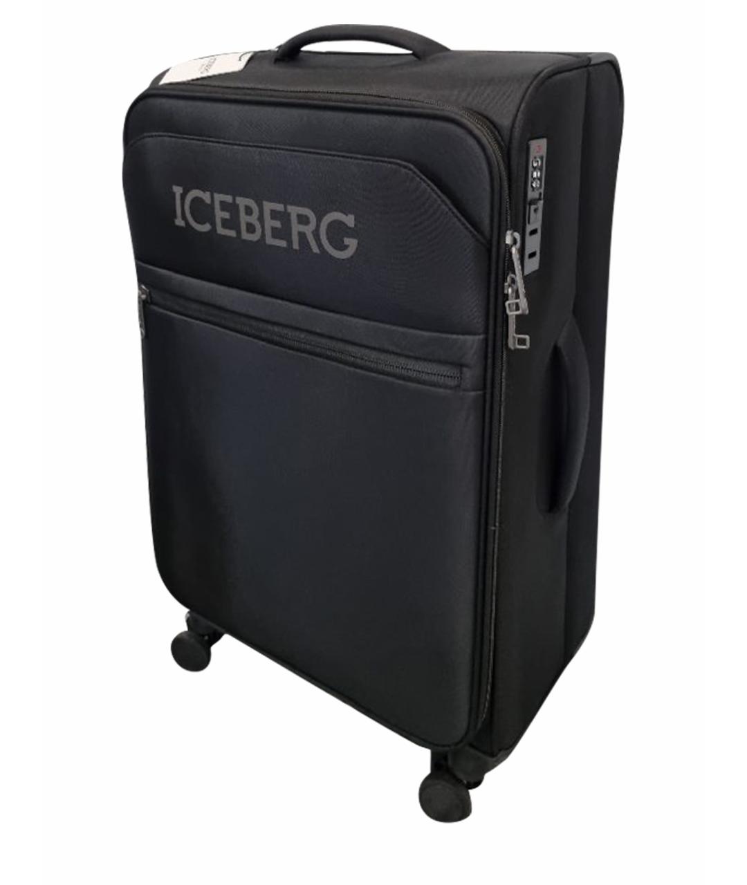 ICEBERG Черный тканевый чемодан, фото 1