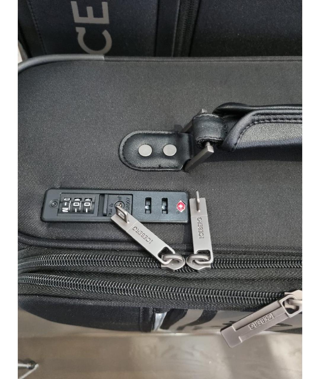 ICEBERG Черный тканевый чемодан, фото 2