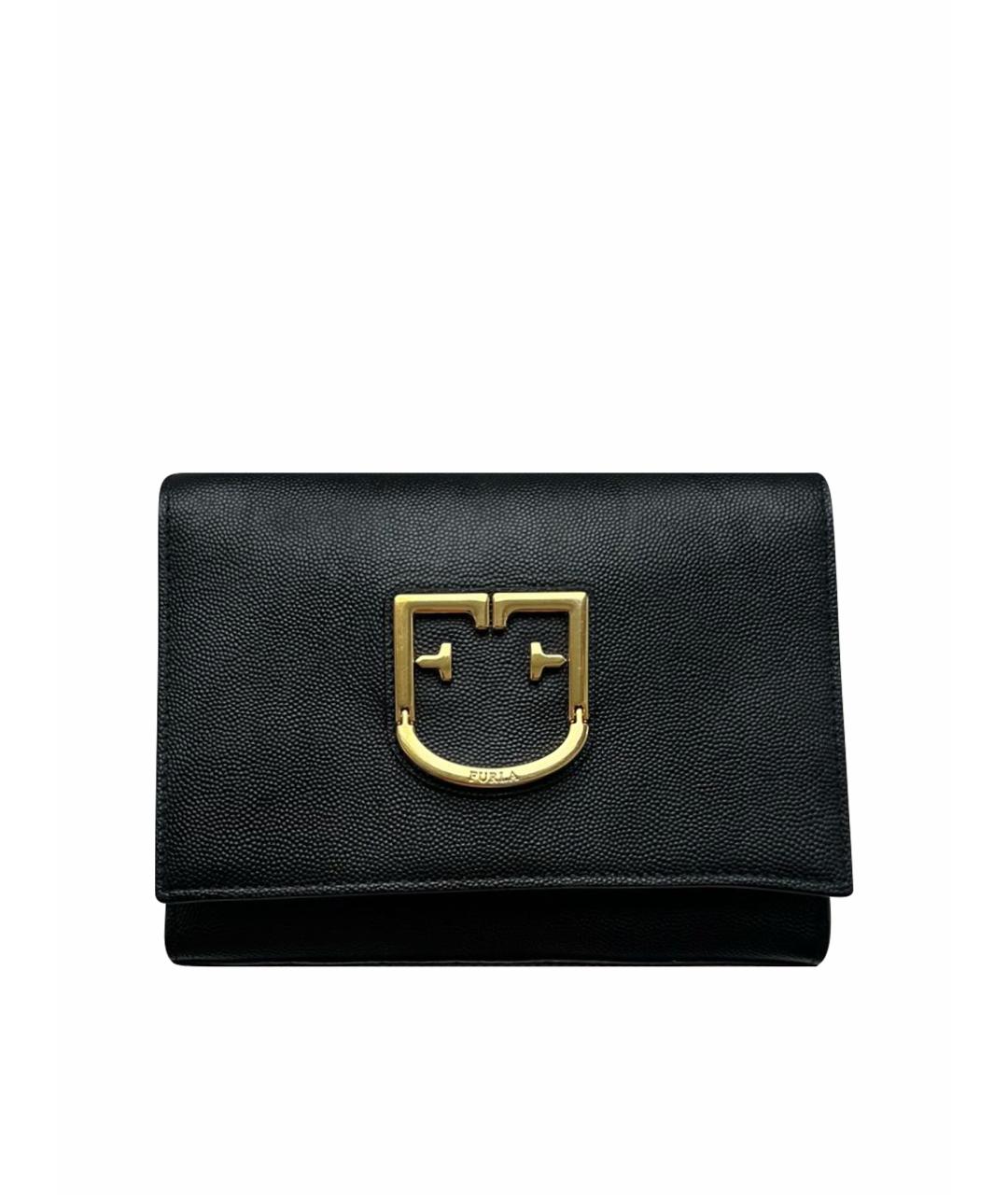 FURLA Черная кожаная сумка через плечо, фото 1