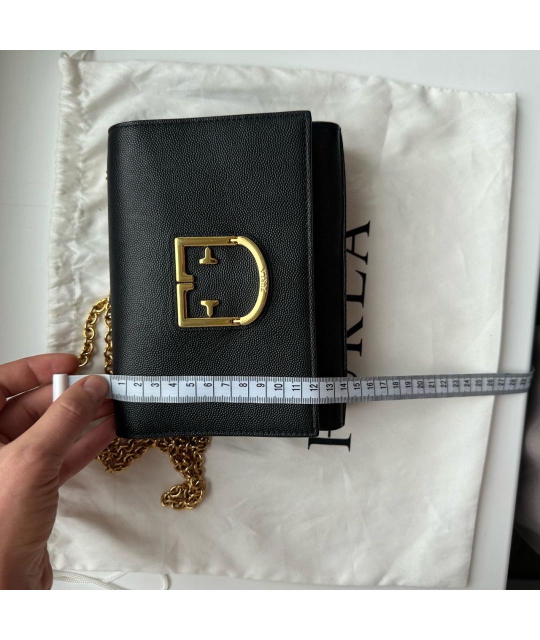 FURLA Черная кожаная сумка через плечо, фото 3