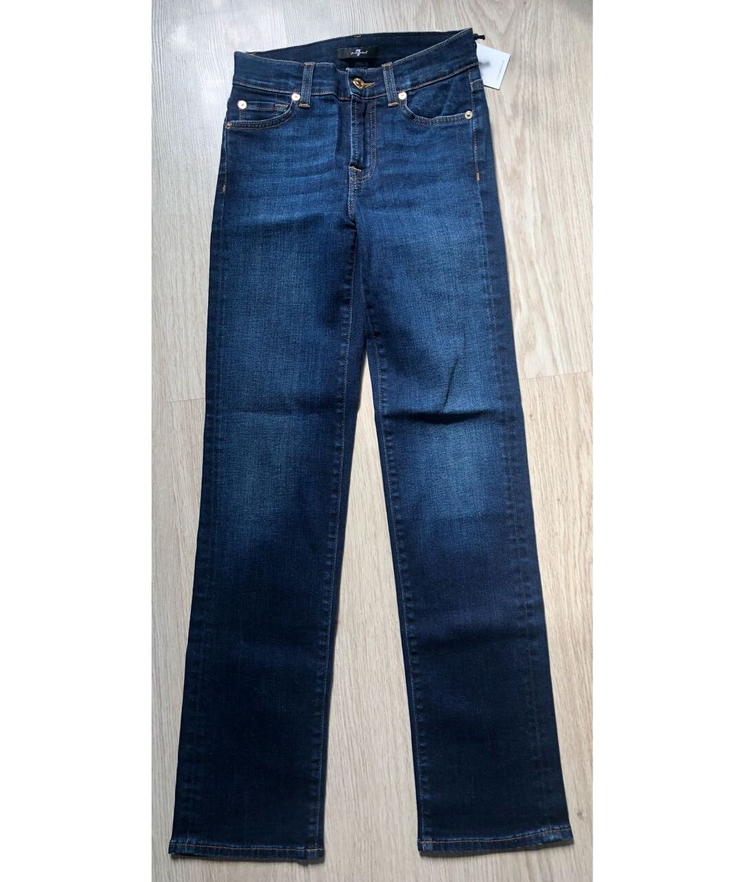 7 FOR ALL MANKIND Синие прямые джинсы, фото 5