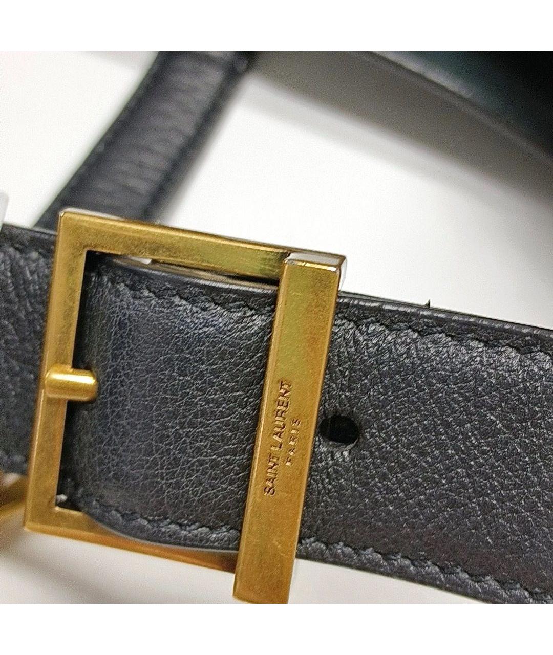 SAINT LAURENT Черная кожаная сумка через плечо, фото 7