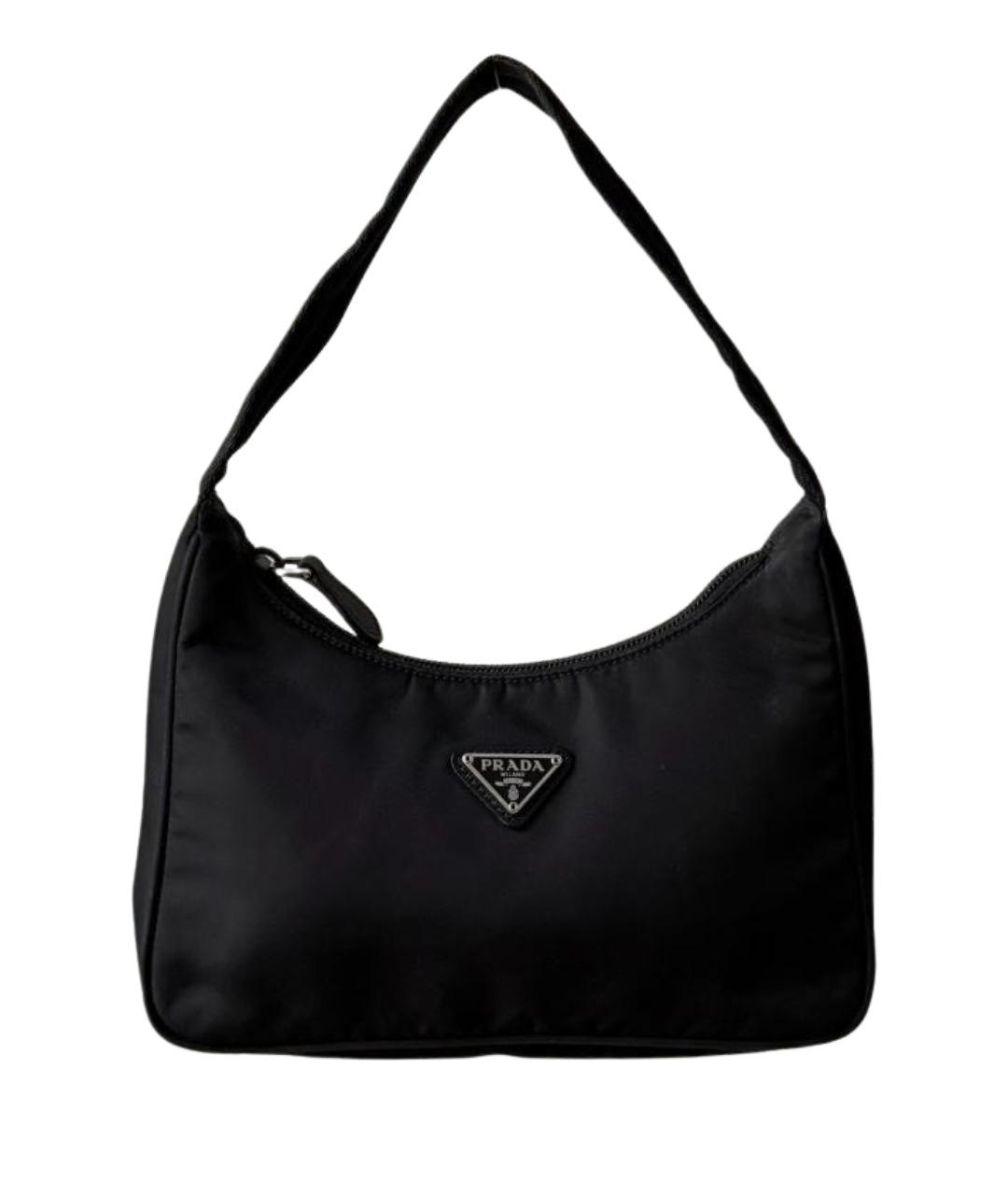 PRADA Черная тканевая сумка с короткими ручками, фото 1