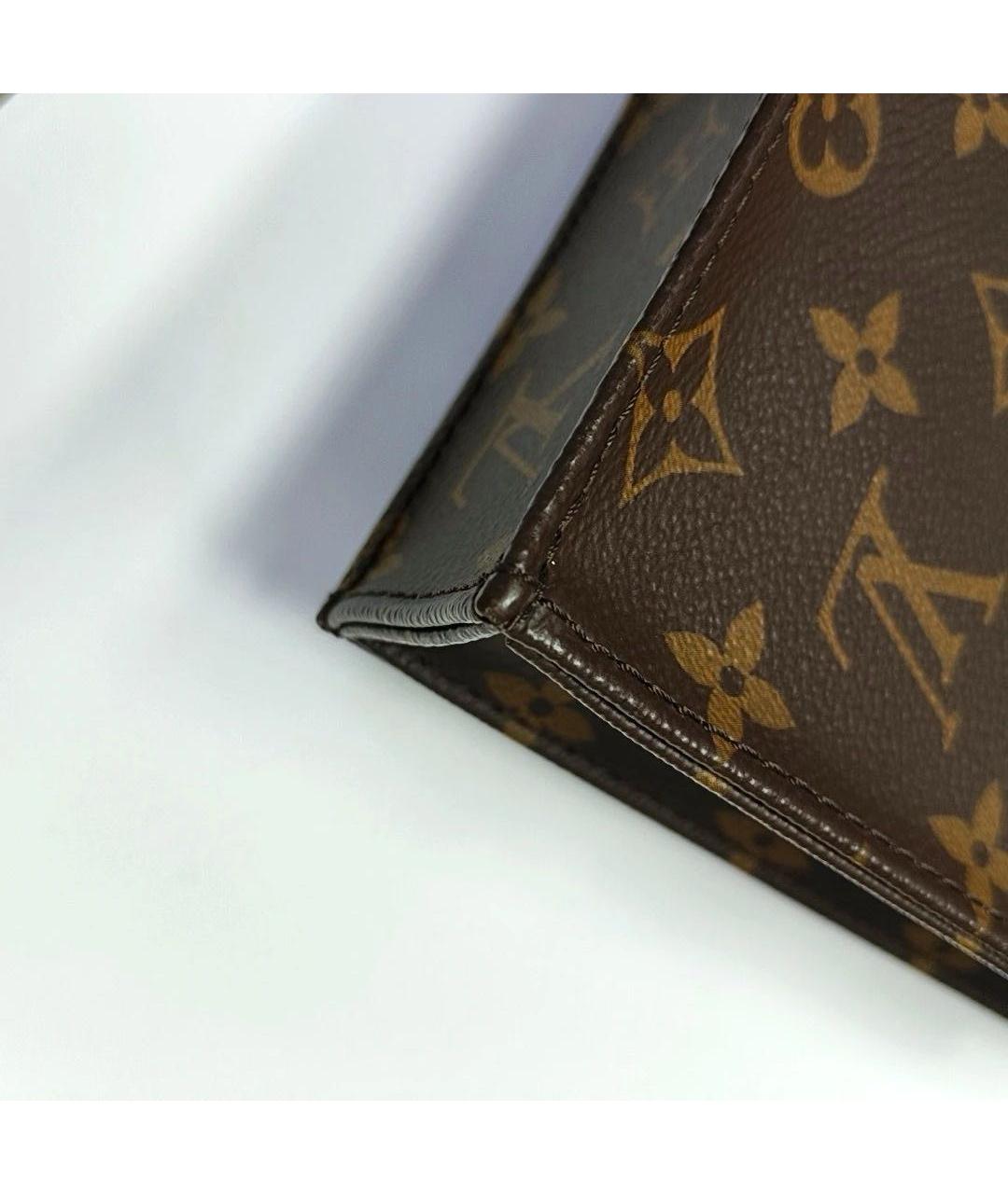 LOUIS VUITTON Коричневая кожаная сумка через плечо, фото 6