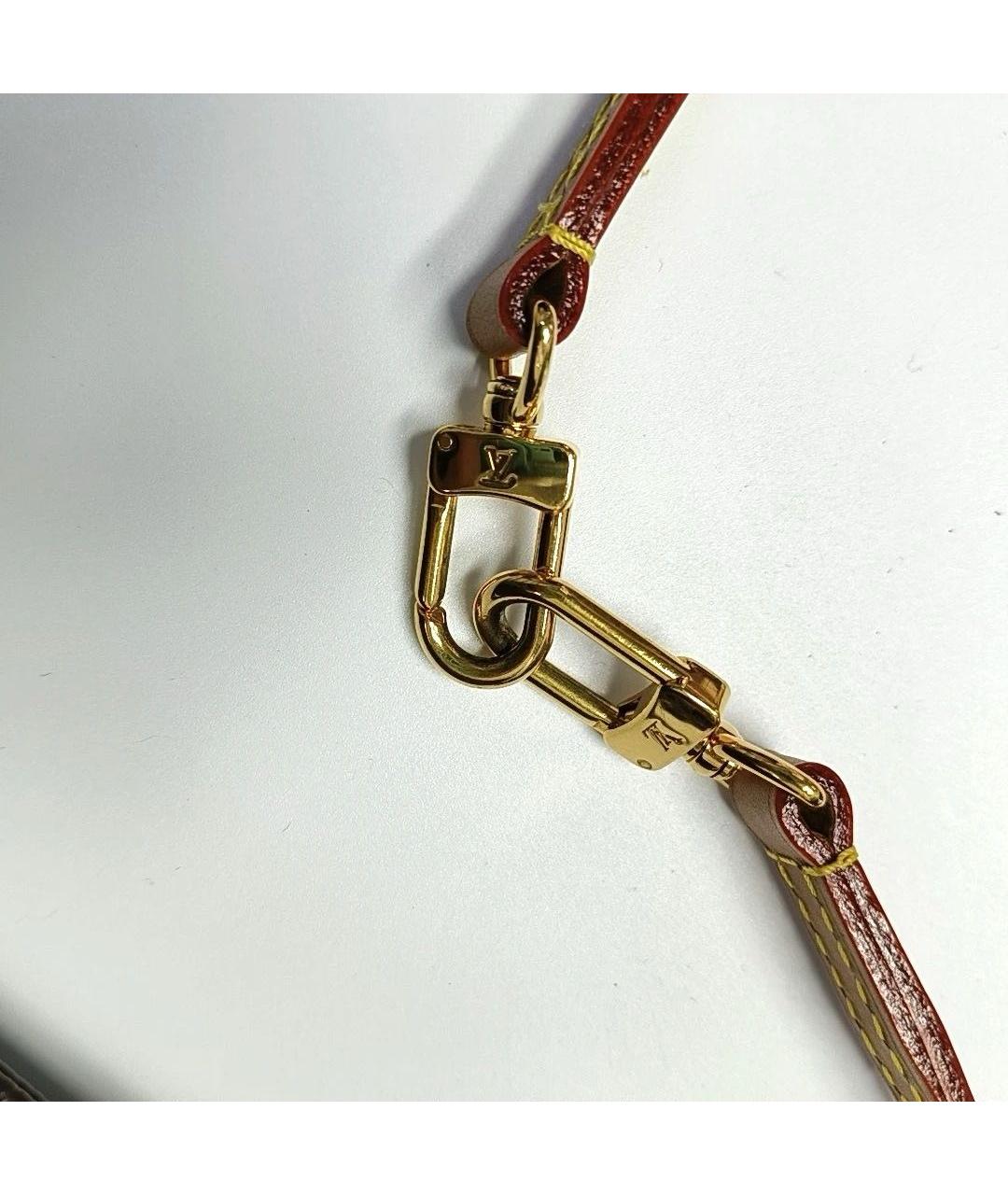 LOUIS VUITTON Коричневая кожаная сумка через плечо, фото 7