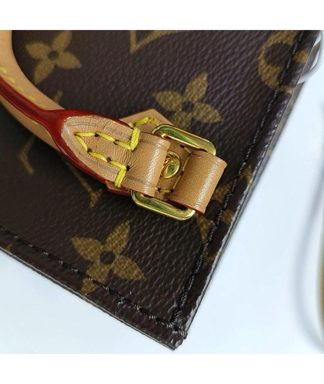 LOUIS VUITTON Коричневая кожаная сумка через плечо, фото 8