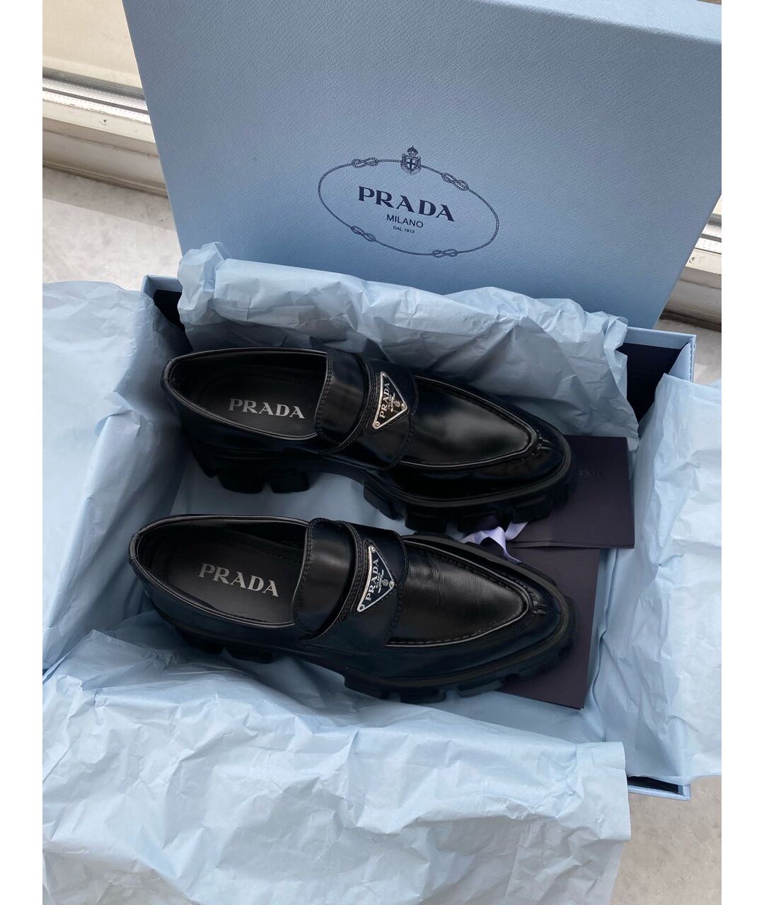 PRADA Черные кожаные лоферы, фото 7