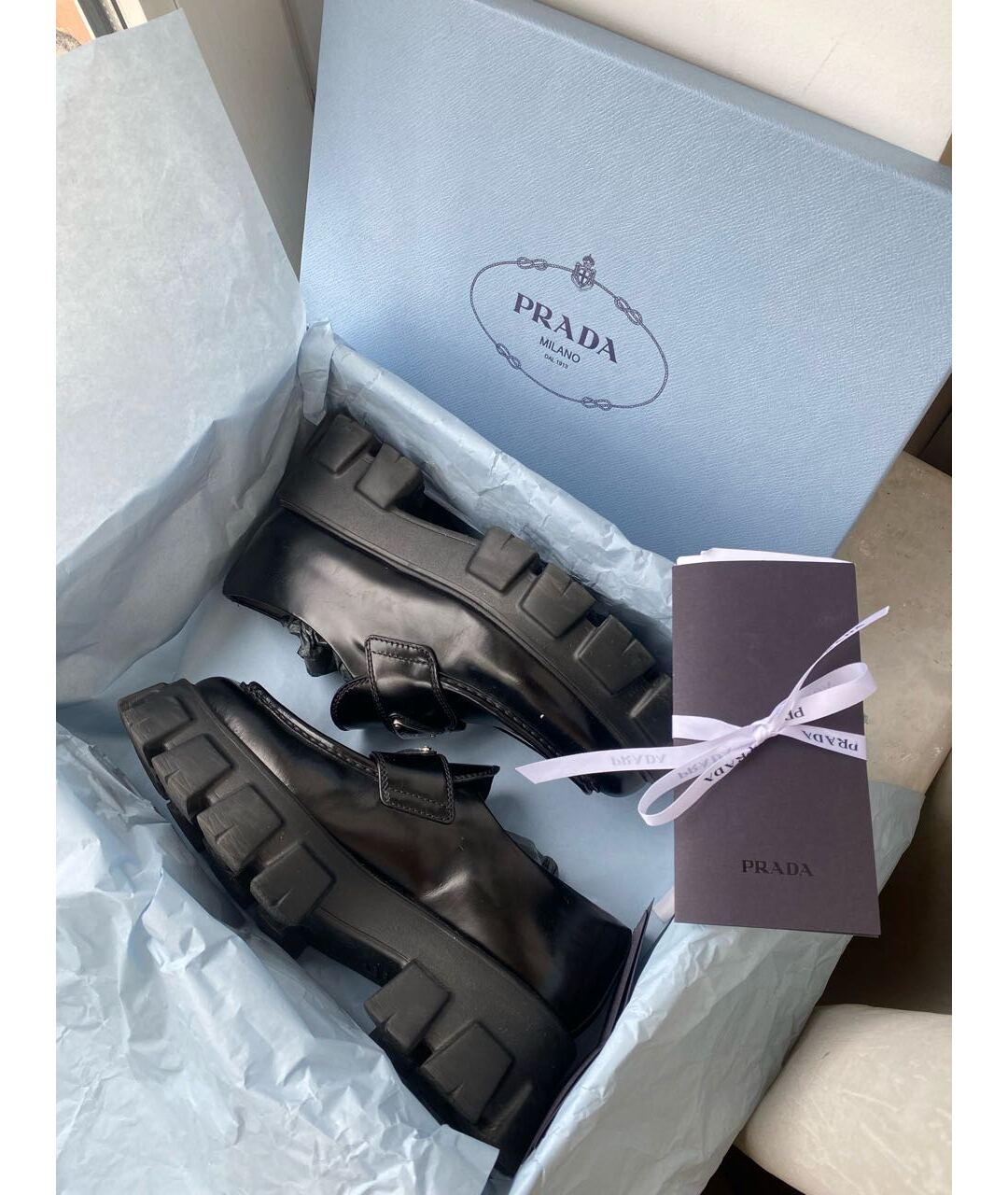 PRADA Черные кожаные лоферы, фото 8