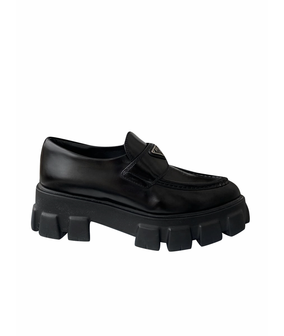 PRADA Черные кожаные лоферы, фото 1