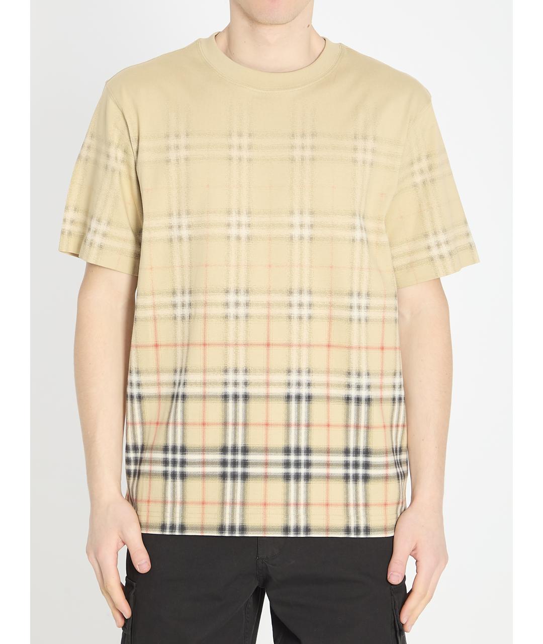 BURBERRY Бежевая хлопковая футболка, фото 5