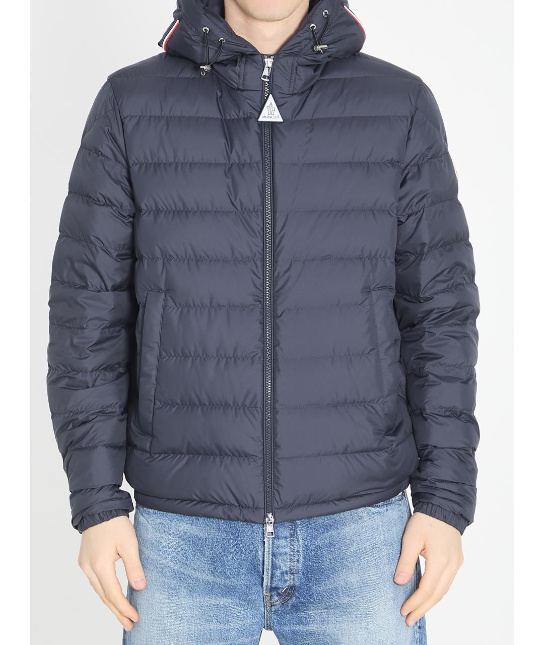 MONCLER Синяя полиэстеровая куртка, фото 5