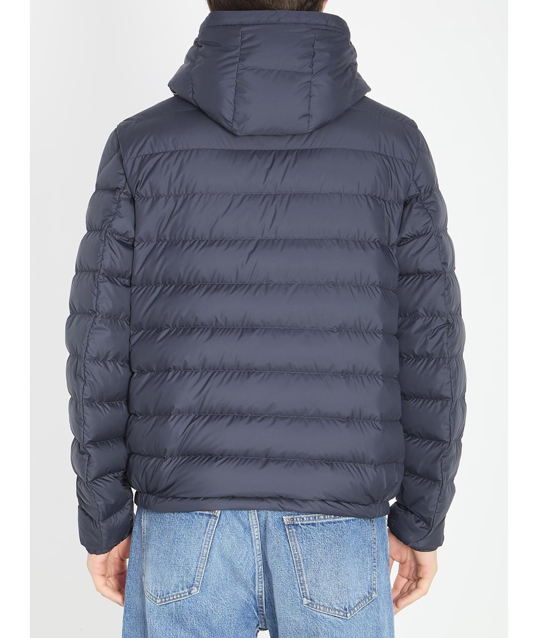 MONCLER Синяя полиэстеровая куртка, фото 4