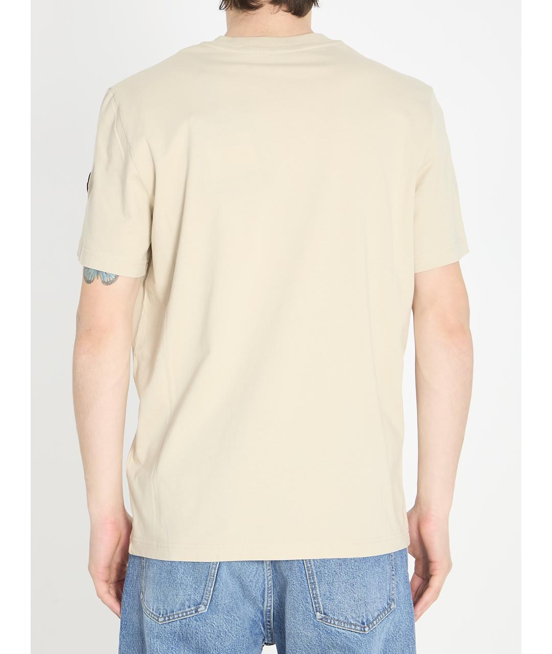 MONCLER Бежевая хлопковая футболка, фото 4