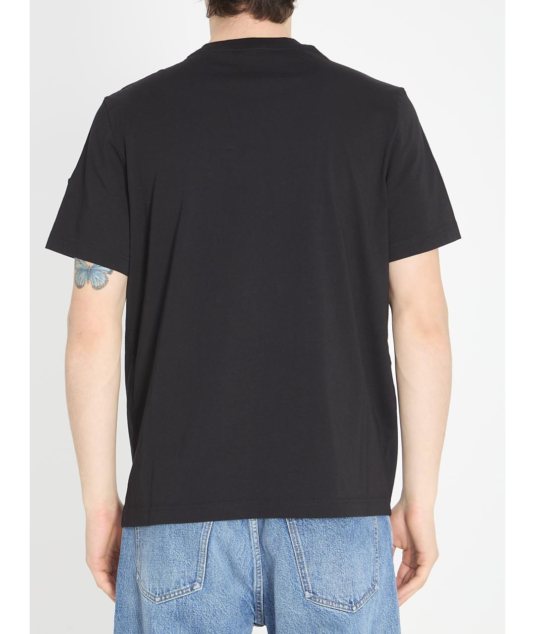 MONCLER Черная хлопковая футболка, фото 4