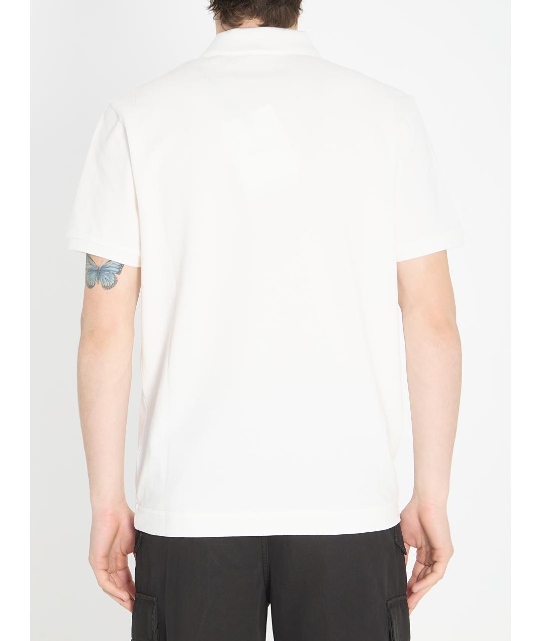 MONCLER Белое хлопковое поло с коротким рукавом, фото 4
