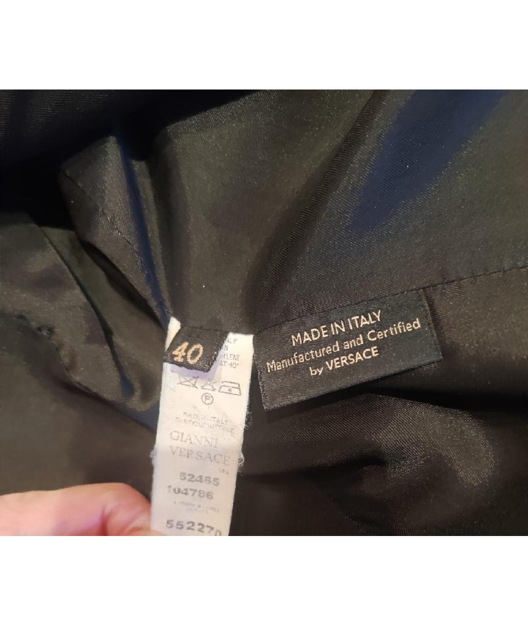 VERSACE Черное шерстяное пальто, фото 5