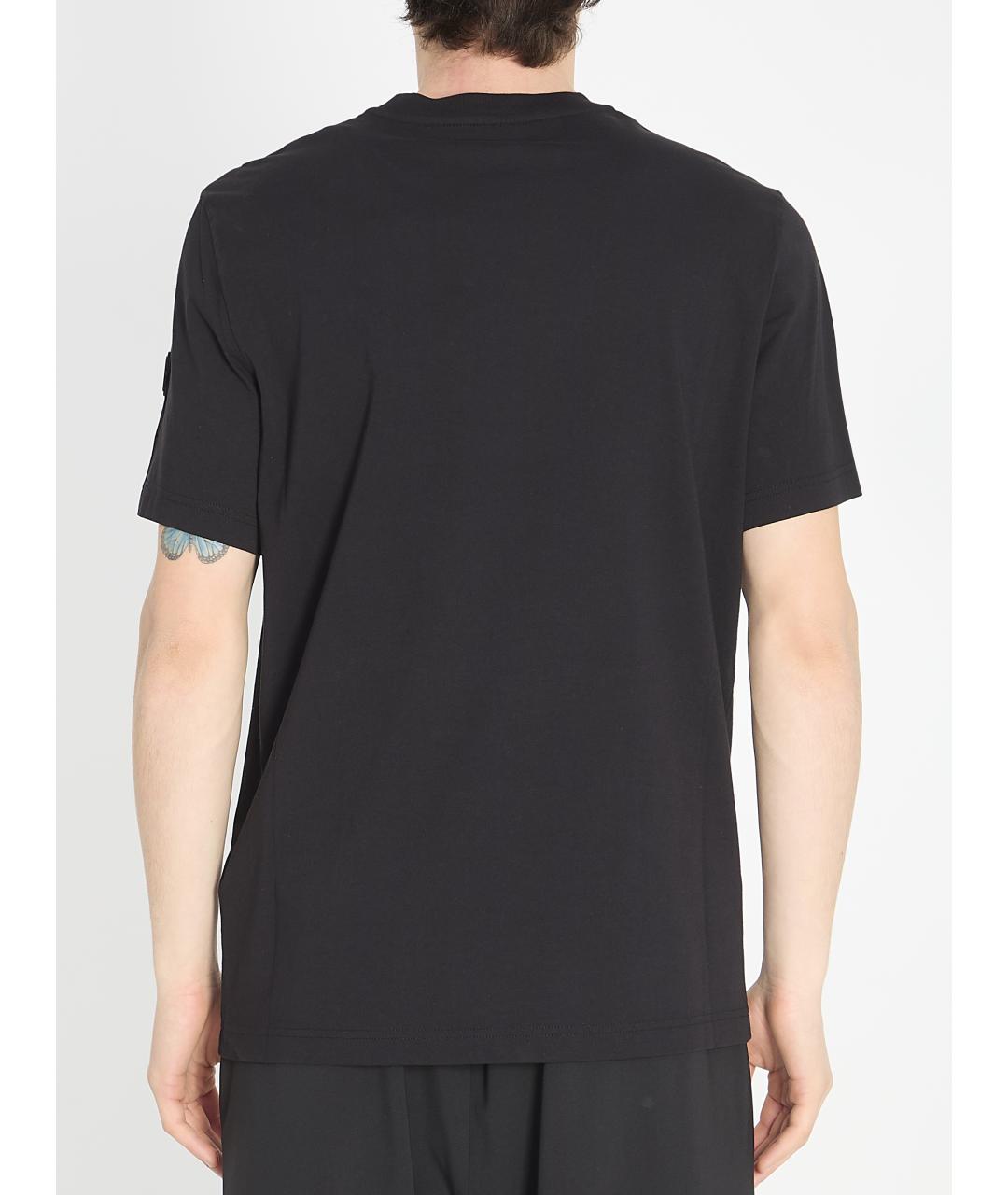 MONCLER Черная хлопковая футболка, фото 4