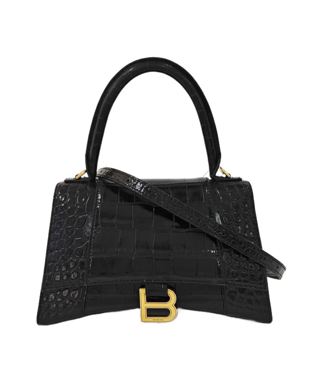 BALENCIAGA Черная кожаная сумка с короткими ручками, фото 1