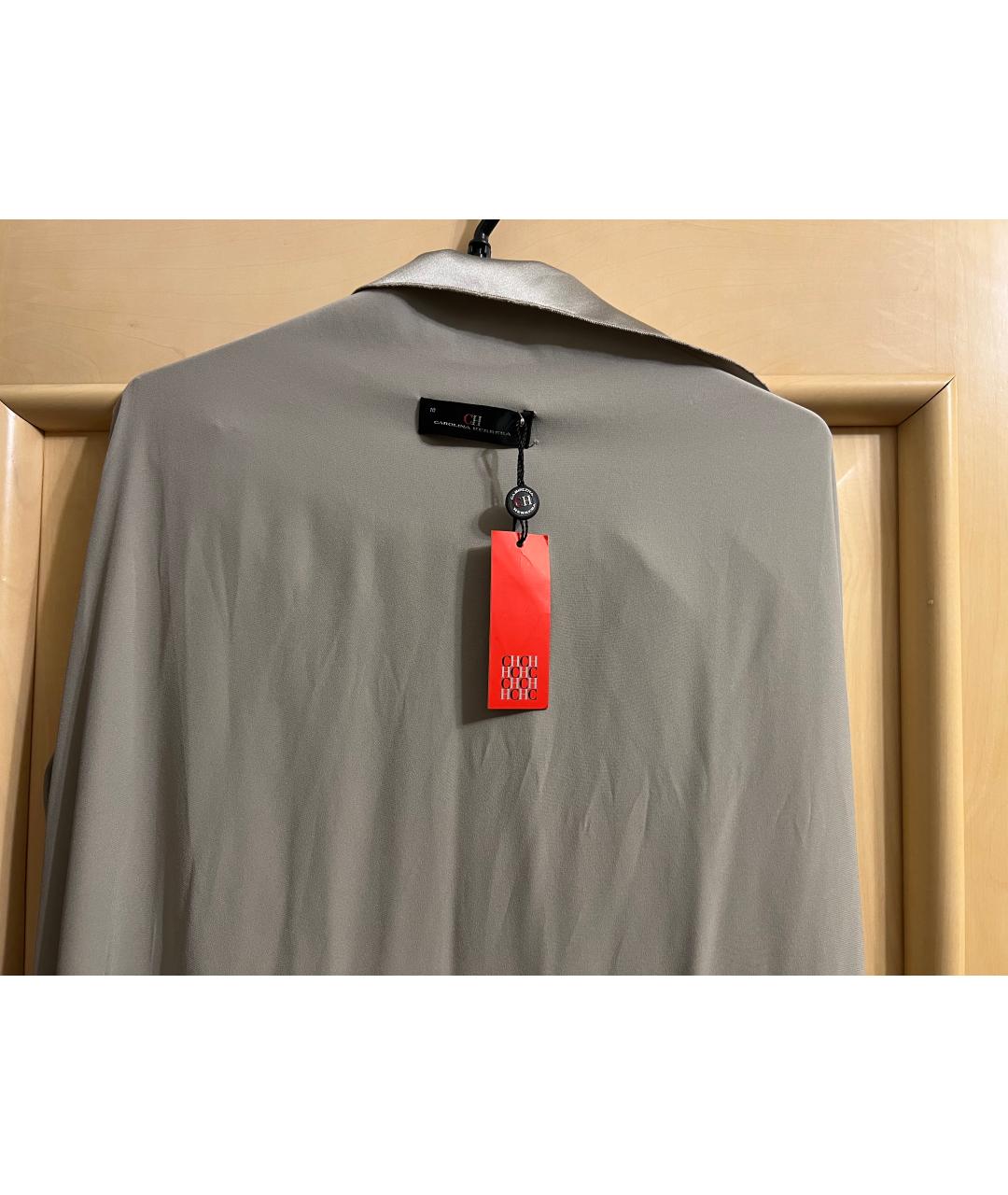 CAROLINA HERRERA Серое шелковое вечернее платье, фото 3