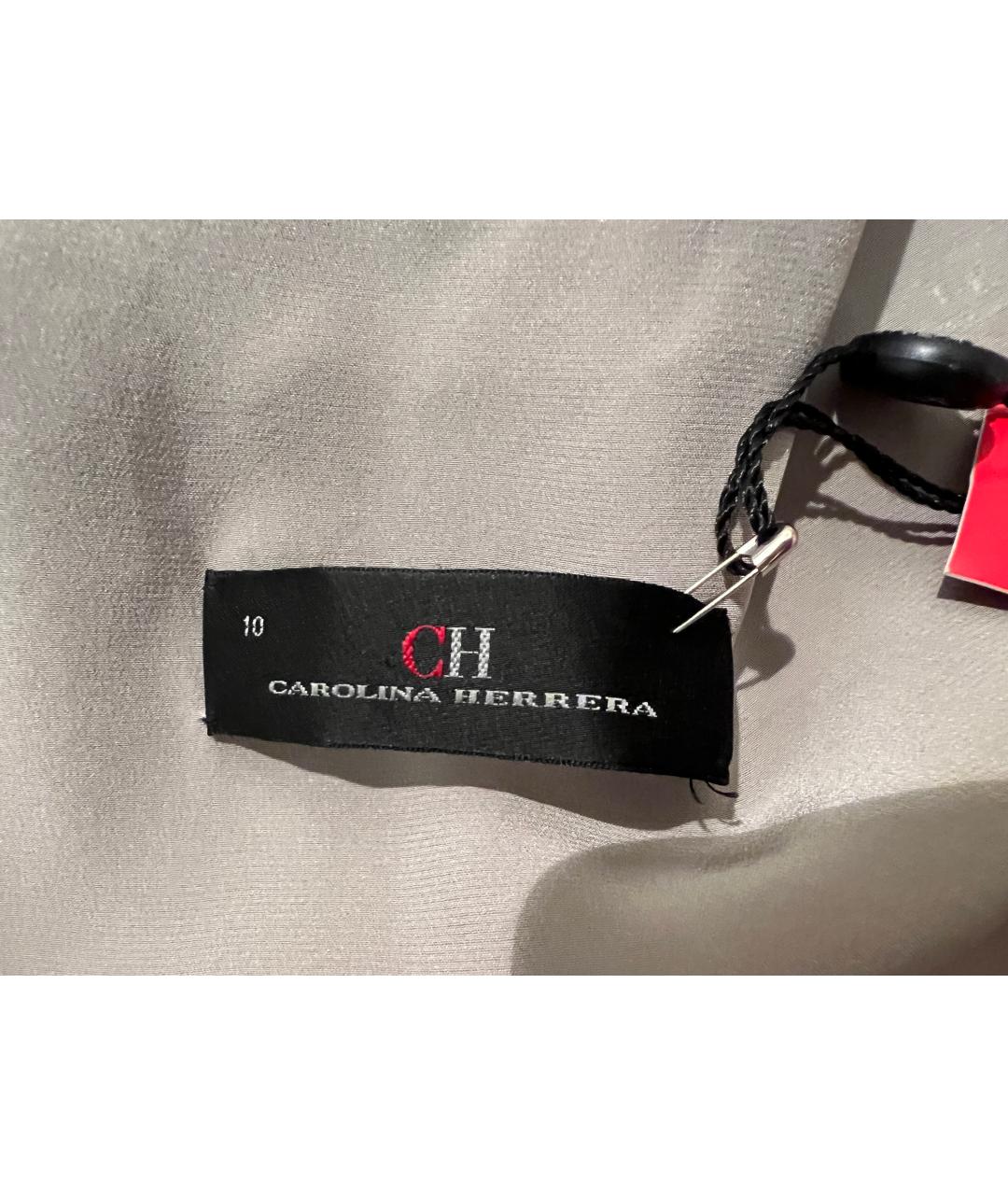 CAROLINA HERRERA Серое шелковое вечернее платье, фото 5
