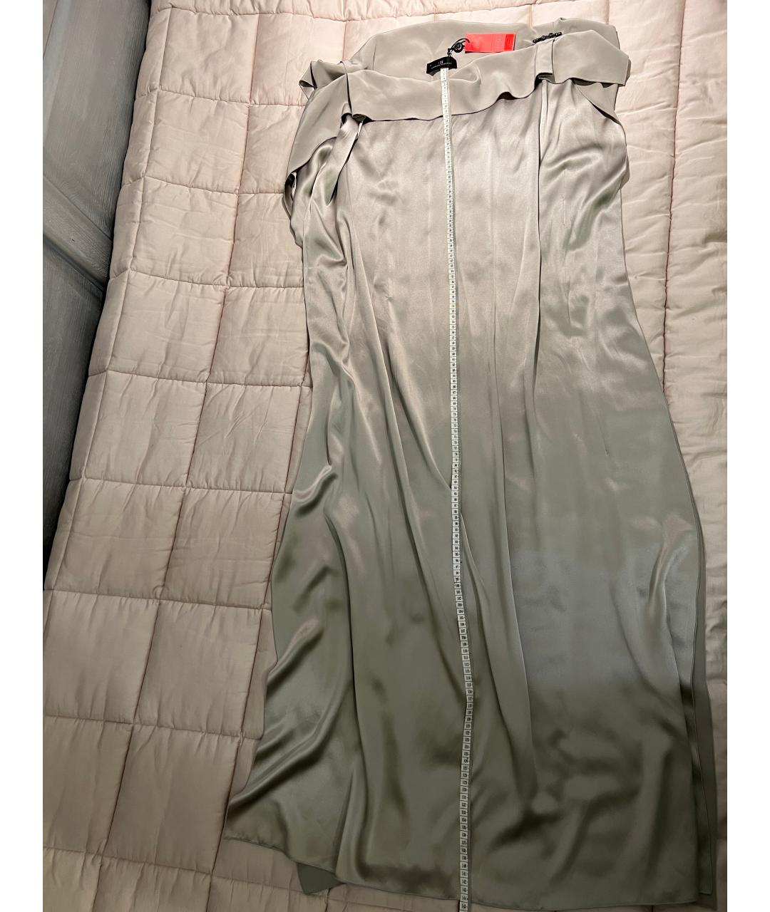 CAROLINA HERRERA Серое шелковое вечернее платье, фото 8