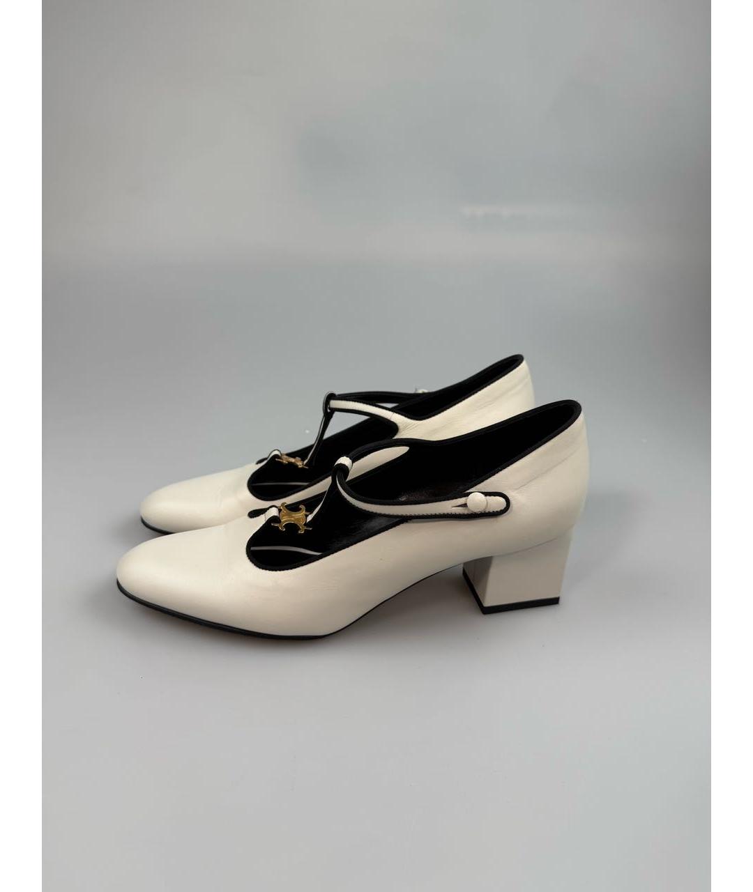 CELINE Белые кожаные туфли, фото 2