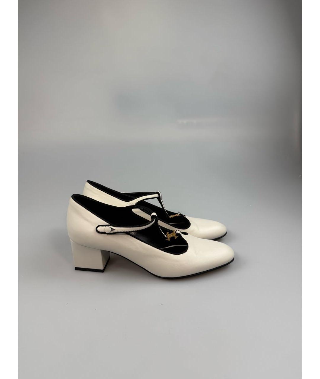 CELINE Белые кожаные туфли, фото 7