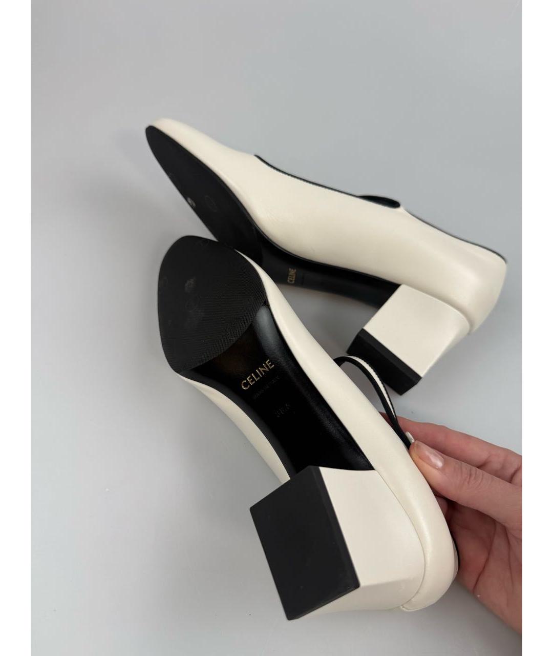CELINE Белые кожаные туфли, фото 4