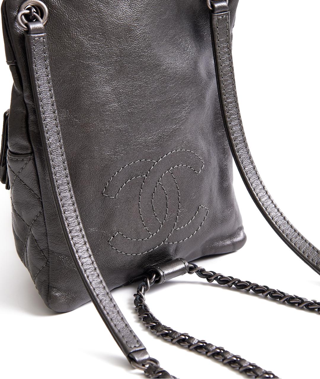 CHANEL Серый кожаный рюкзак, фото 4