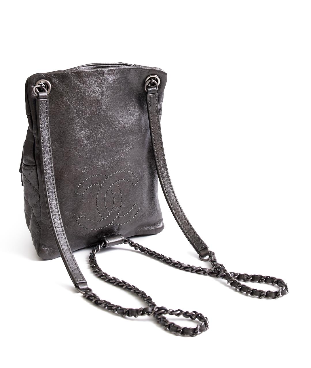 CHANEL Серый кожаный рюкзак, фото 3