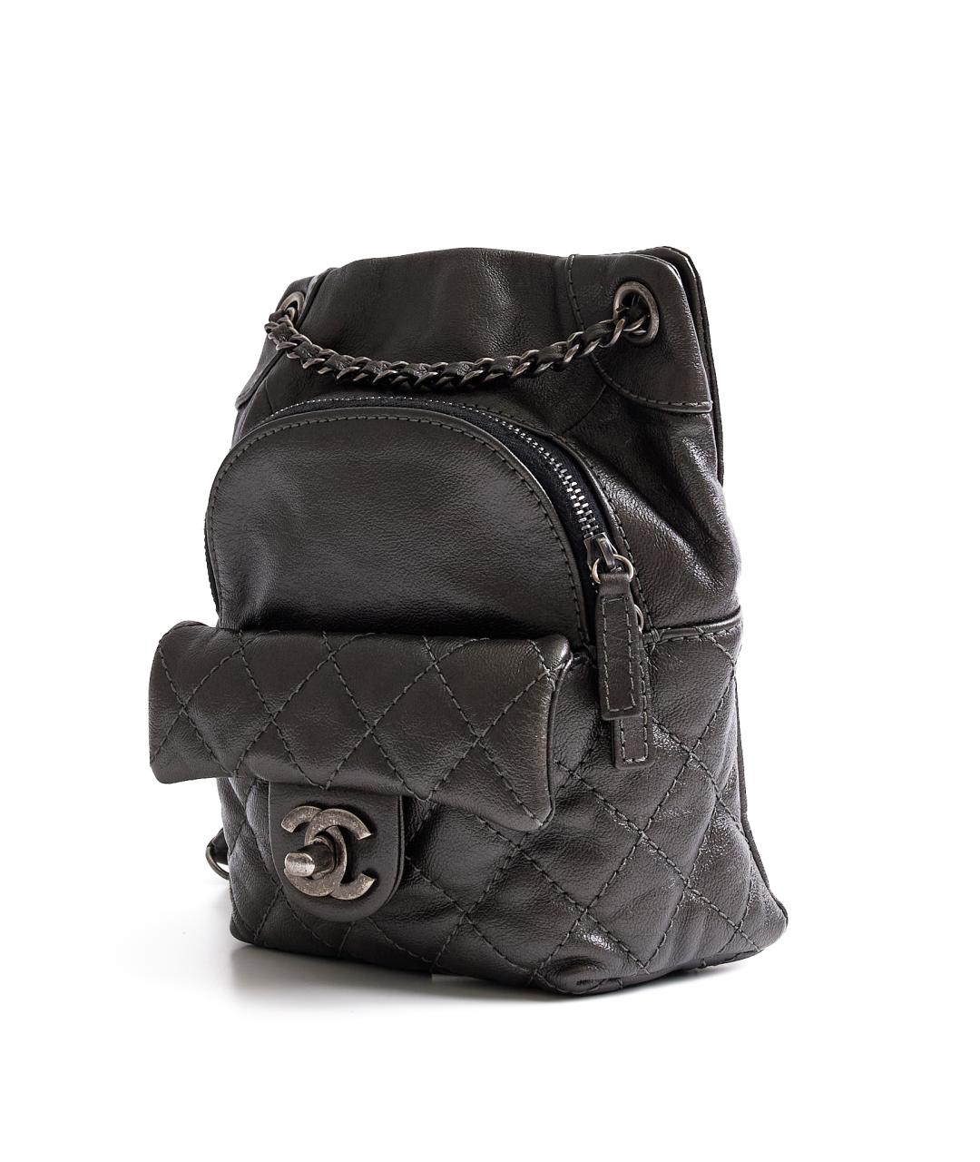 CHANEL Серый кожаный рюкзак, фото 2