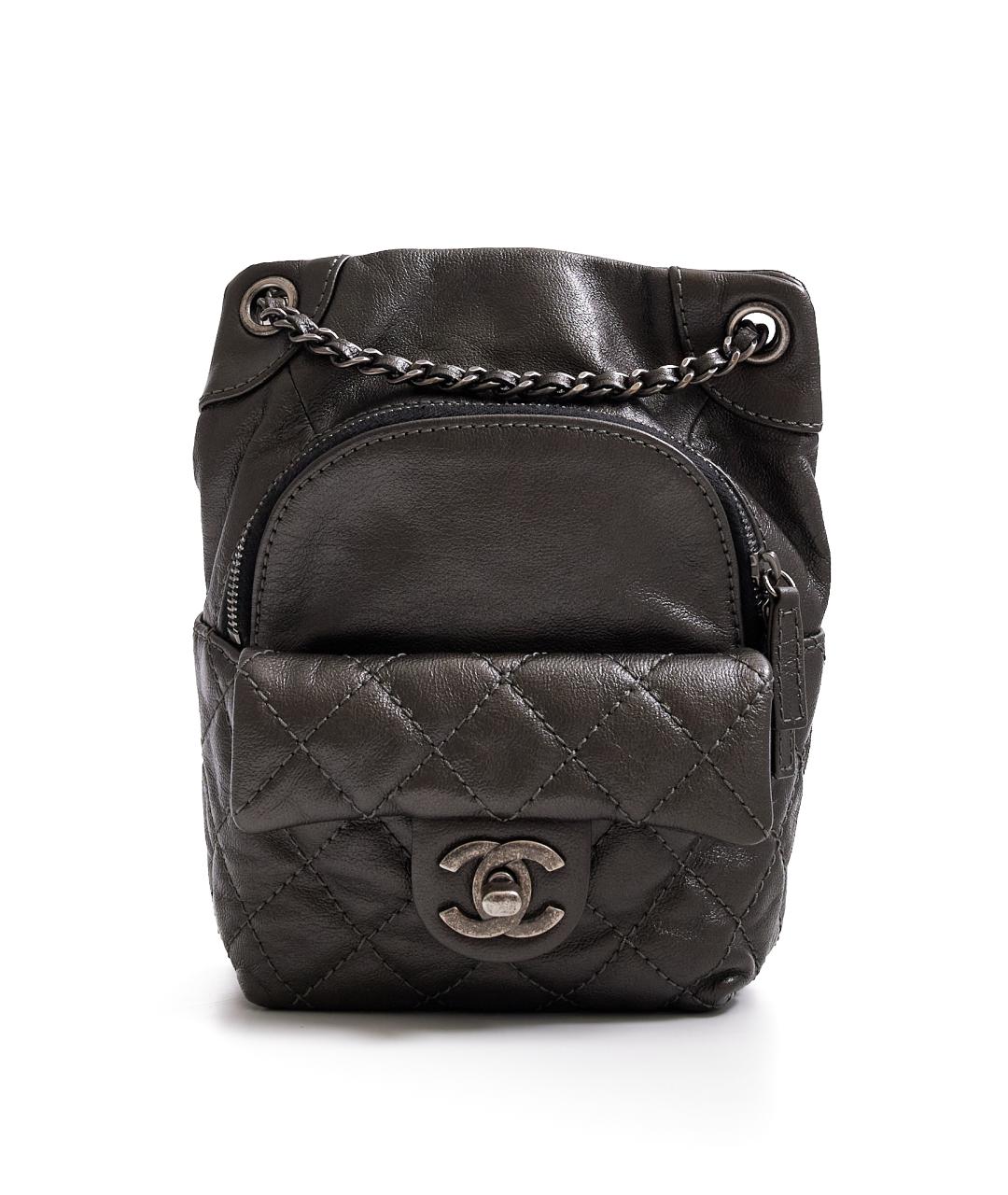 CHANEL Серый кожаный рюкзак, фото 1