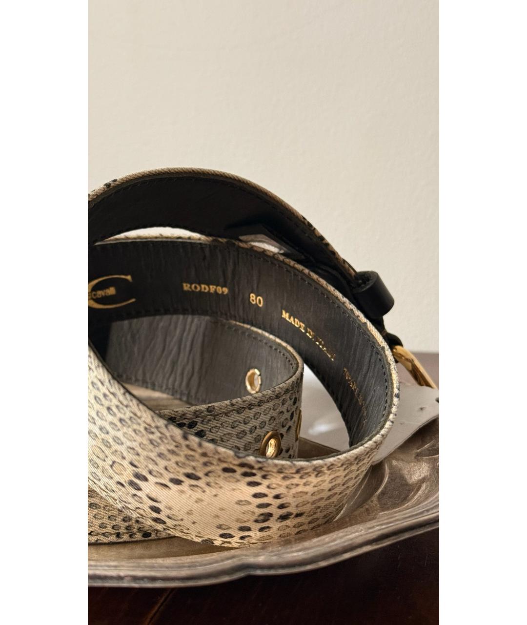 JUST CAVALLI Белый кожаный ремень, фото 4