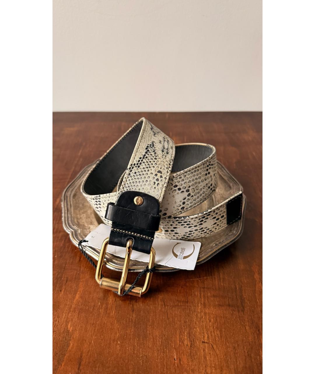 JUST CAVALLI Белый кожаный ремень, фото 6