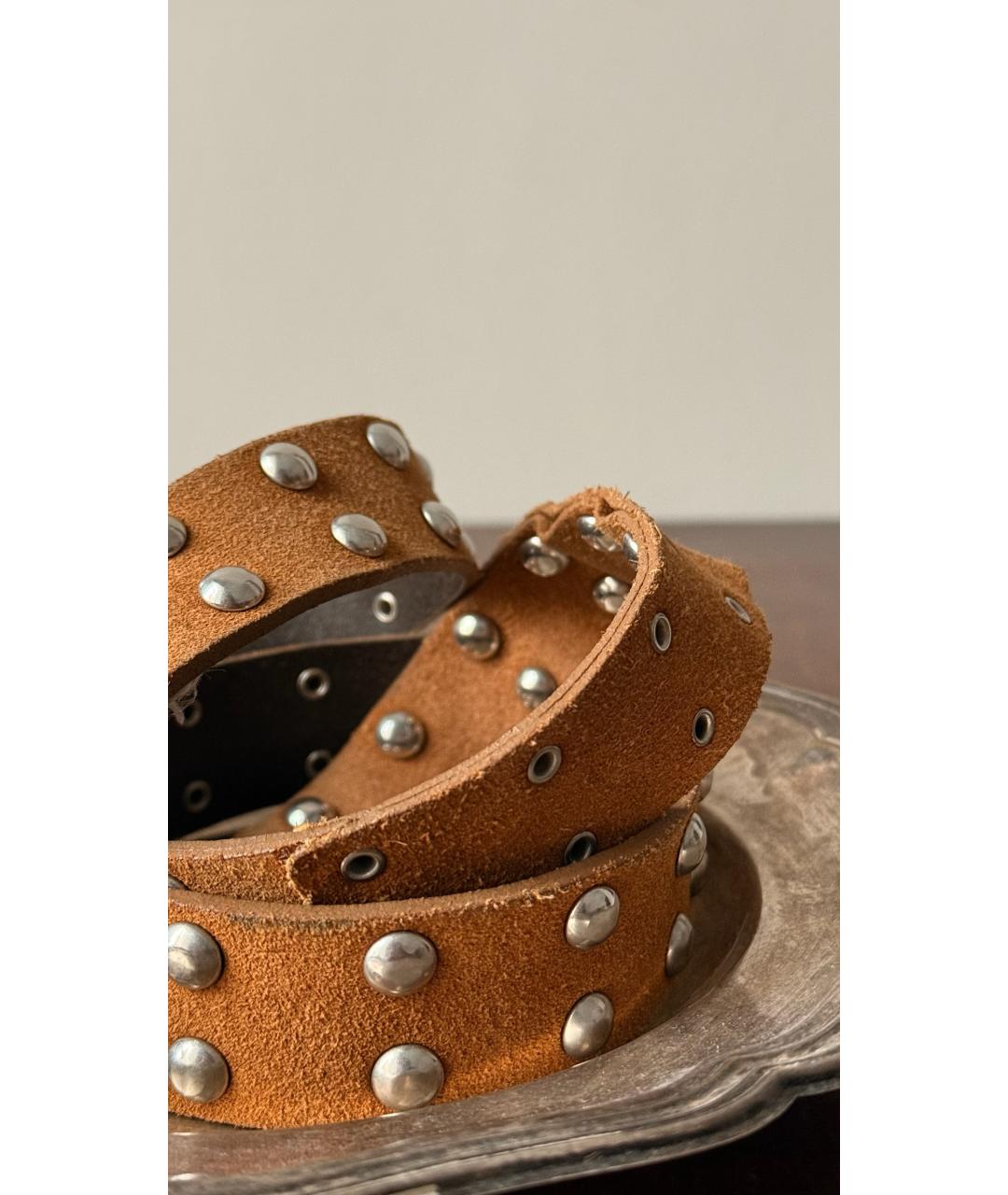 DIESEL Коричневый замшевый ремень, фото 5