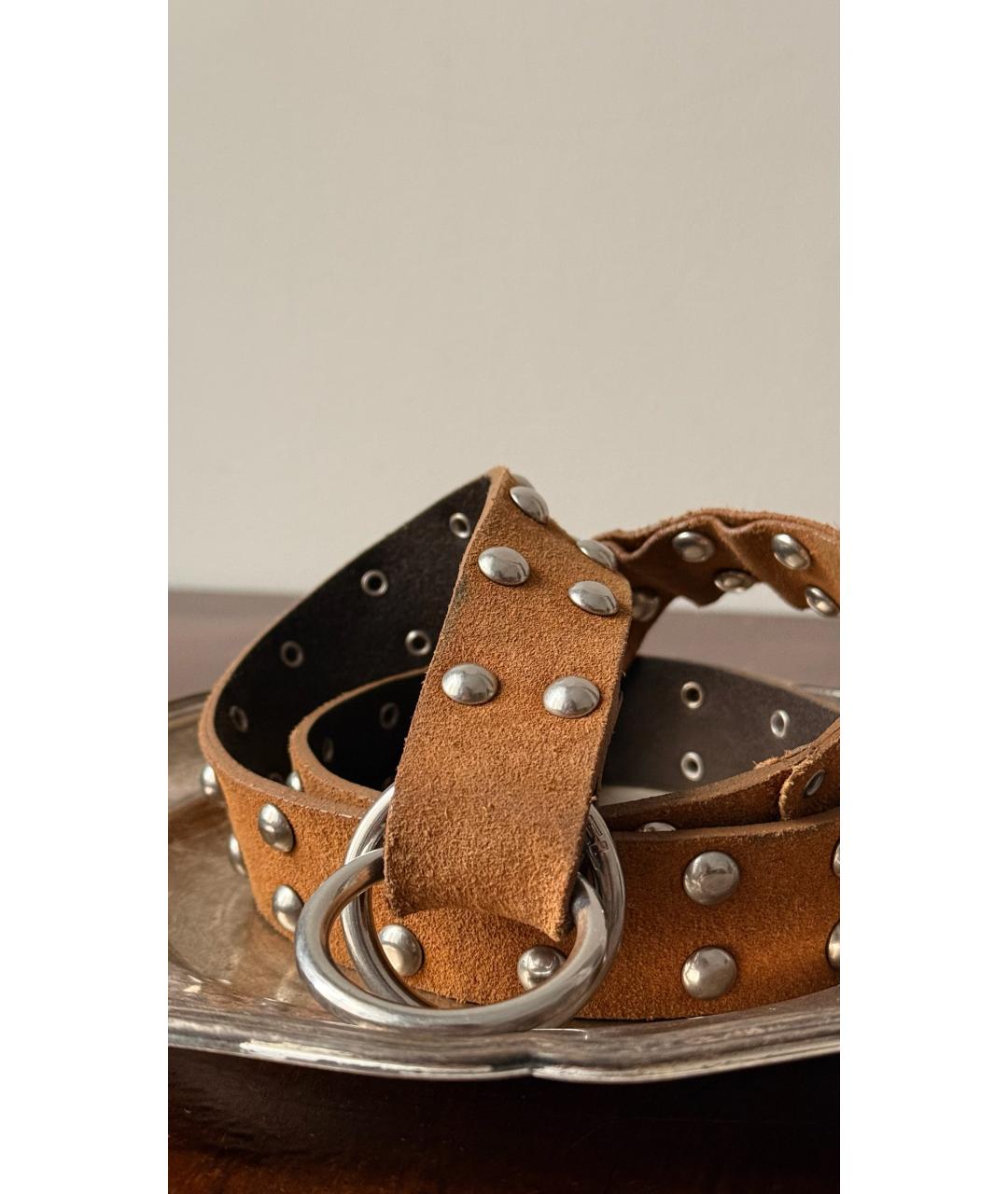 DIESEL Коричневый замшевый ремень, фото 3