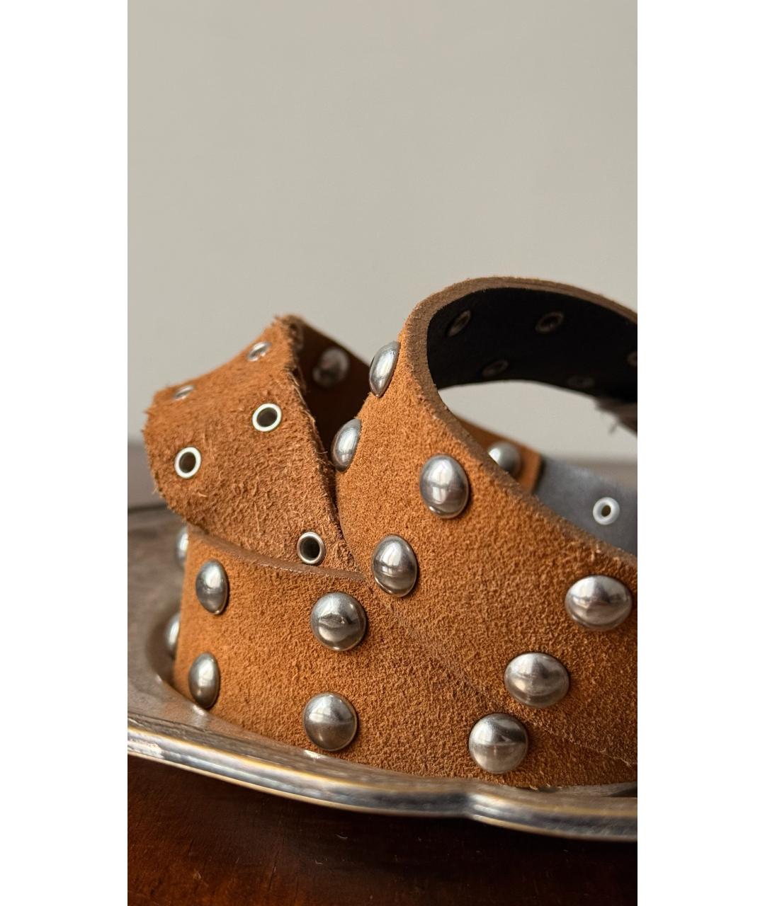 DIESEL Коричневый замшевый ремень, фото 4