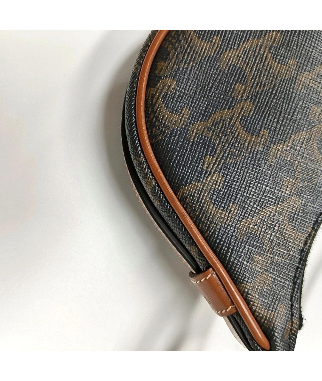 CELINE Коричневая кожаная сумка с короткими ручками, фото 8