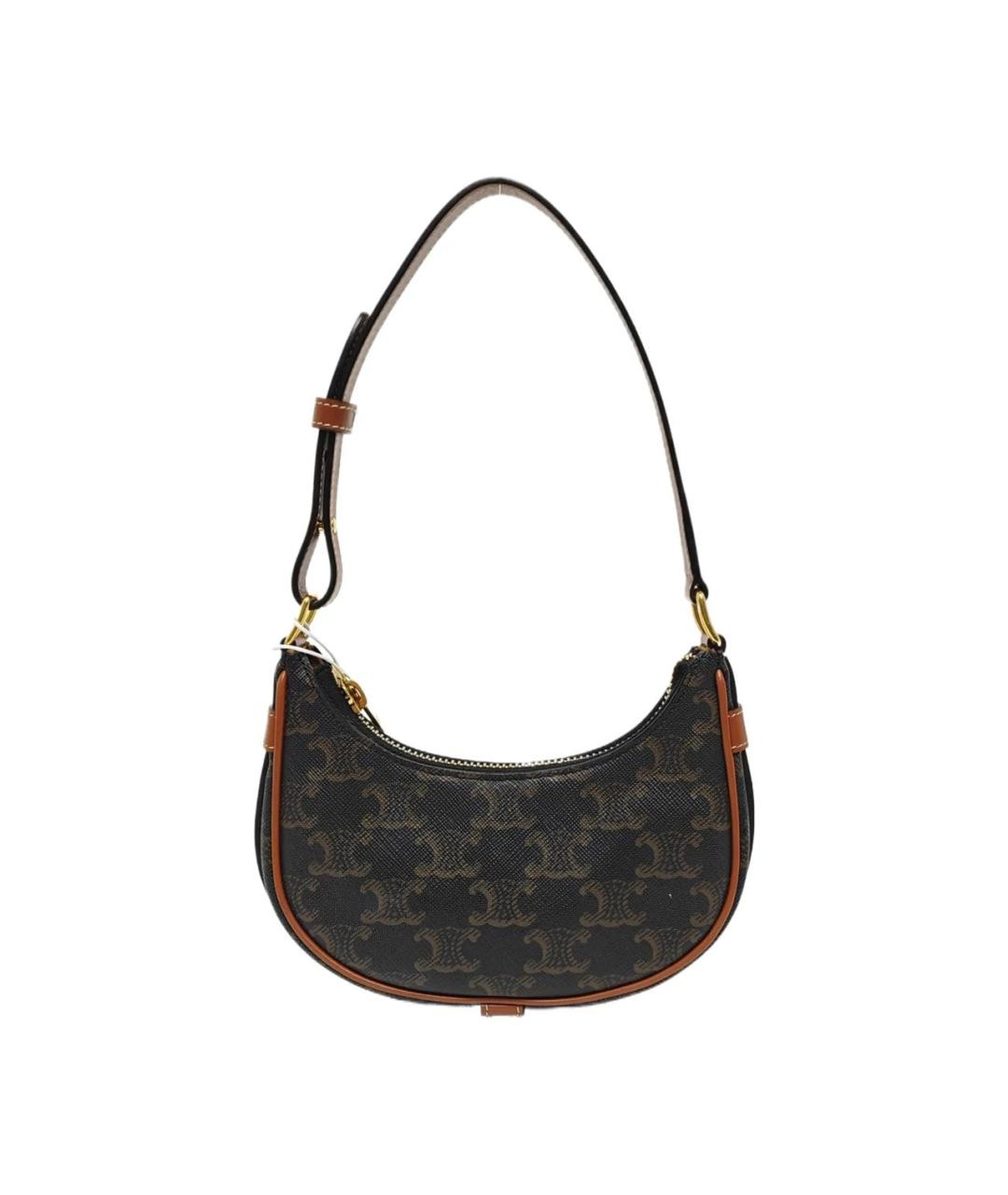 CELINE Коричневая кожаная сумка с короткими ручками, фото 1