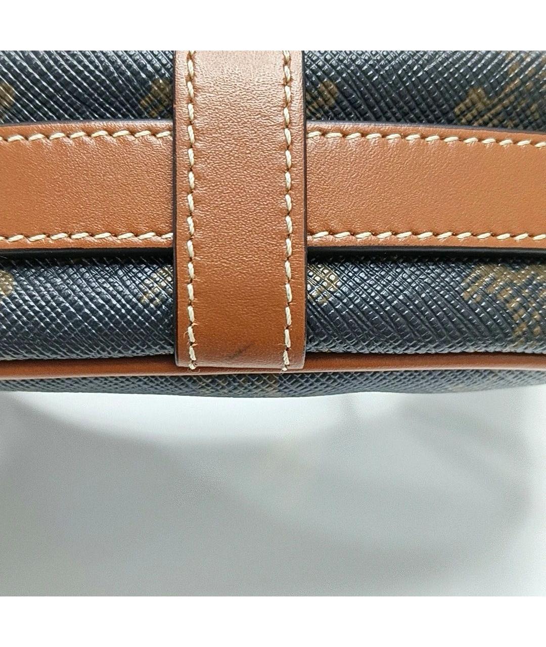 CELINE Коричневая кожаная сумка с короткими ручками, фото 6