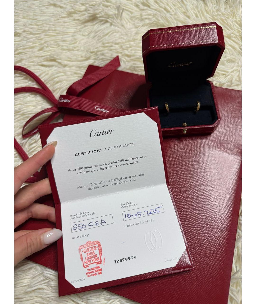 CARTIER Желтые серьги из желтого золота, фото 4