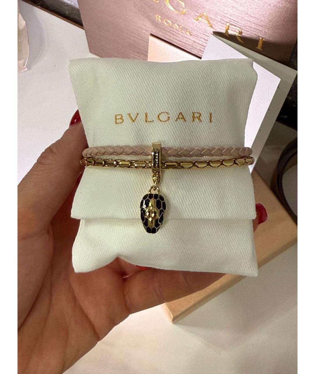 BVLGARI Бежевый латунный браслет, фото 3