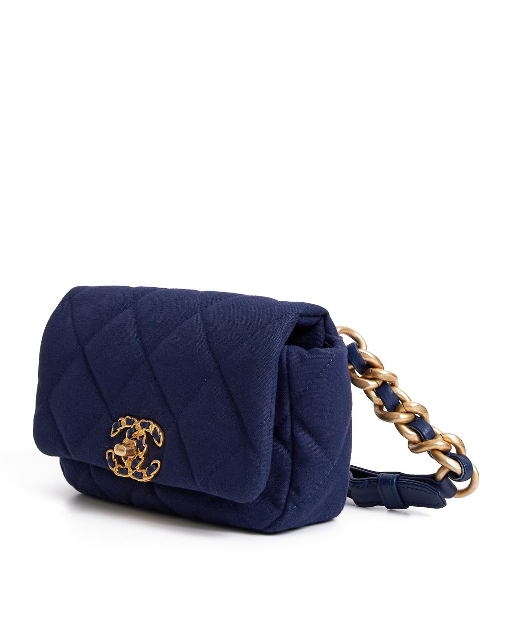 CHANEL Темно-синяя тканевая сумка через плечо, фото 2