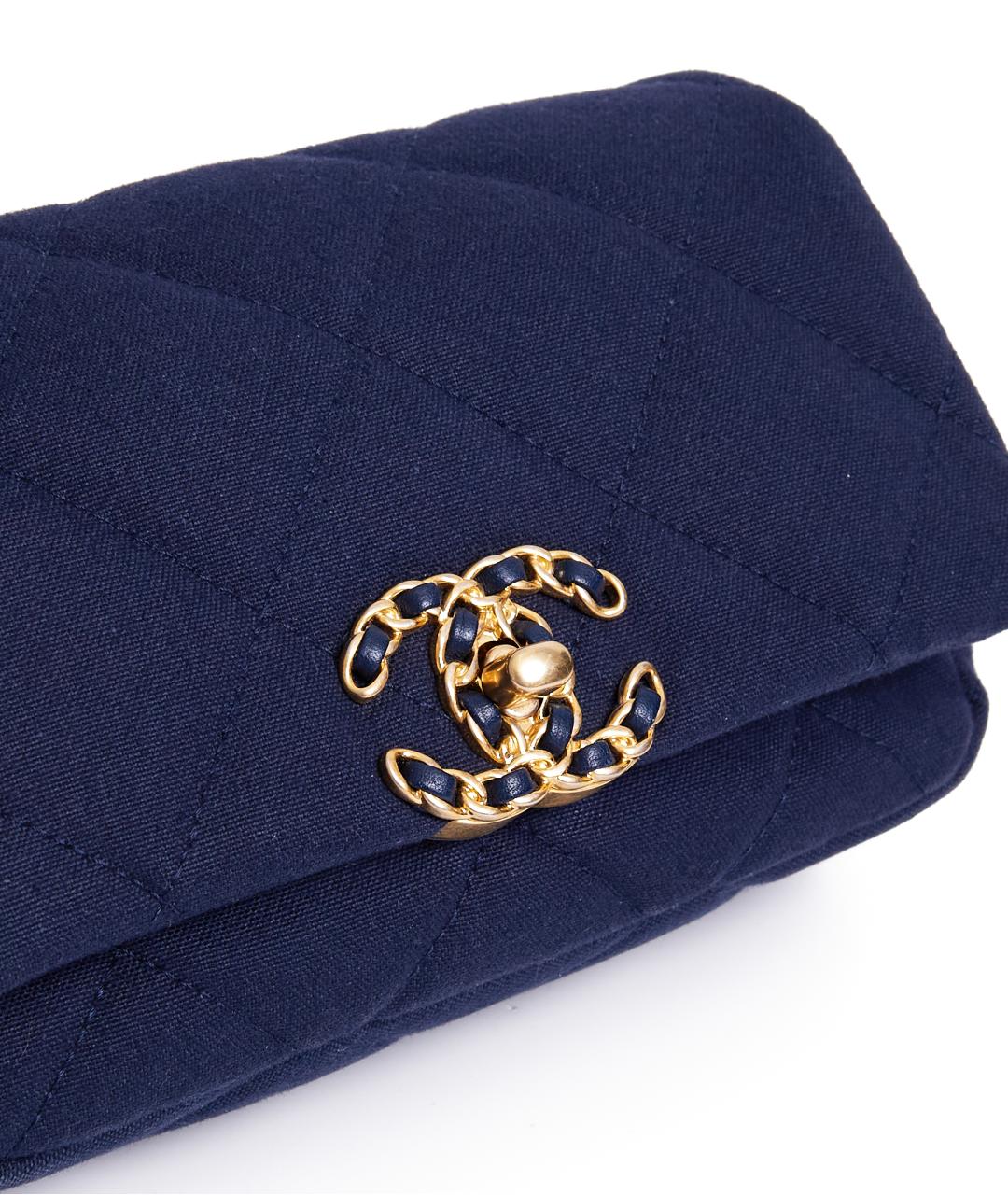 CHANEL Темно-синяя тканевая сумка через плечо, фото 4