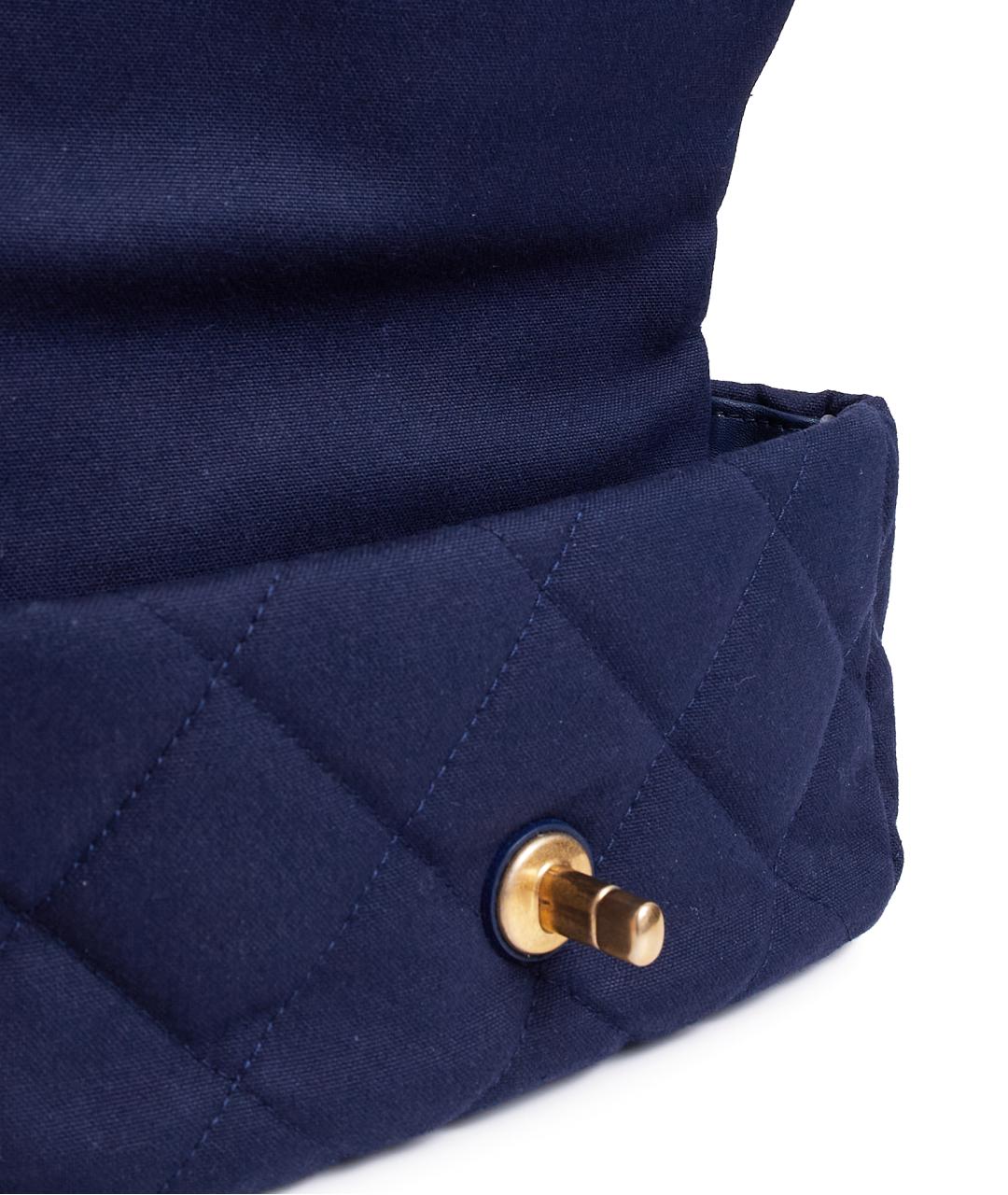 CHANEL Темно-синяя тканевая сумка через плечо, фото 5