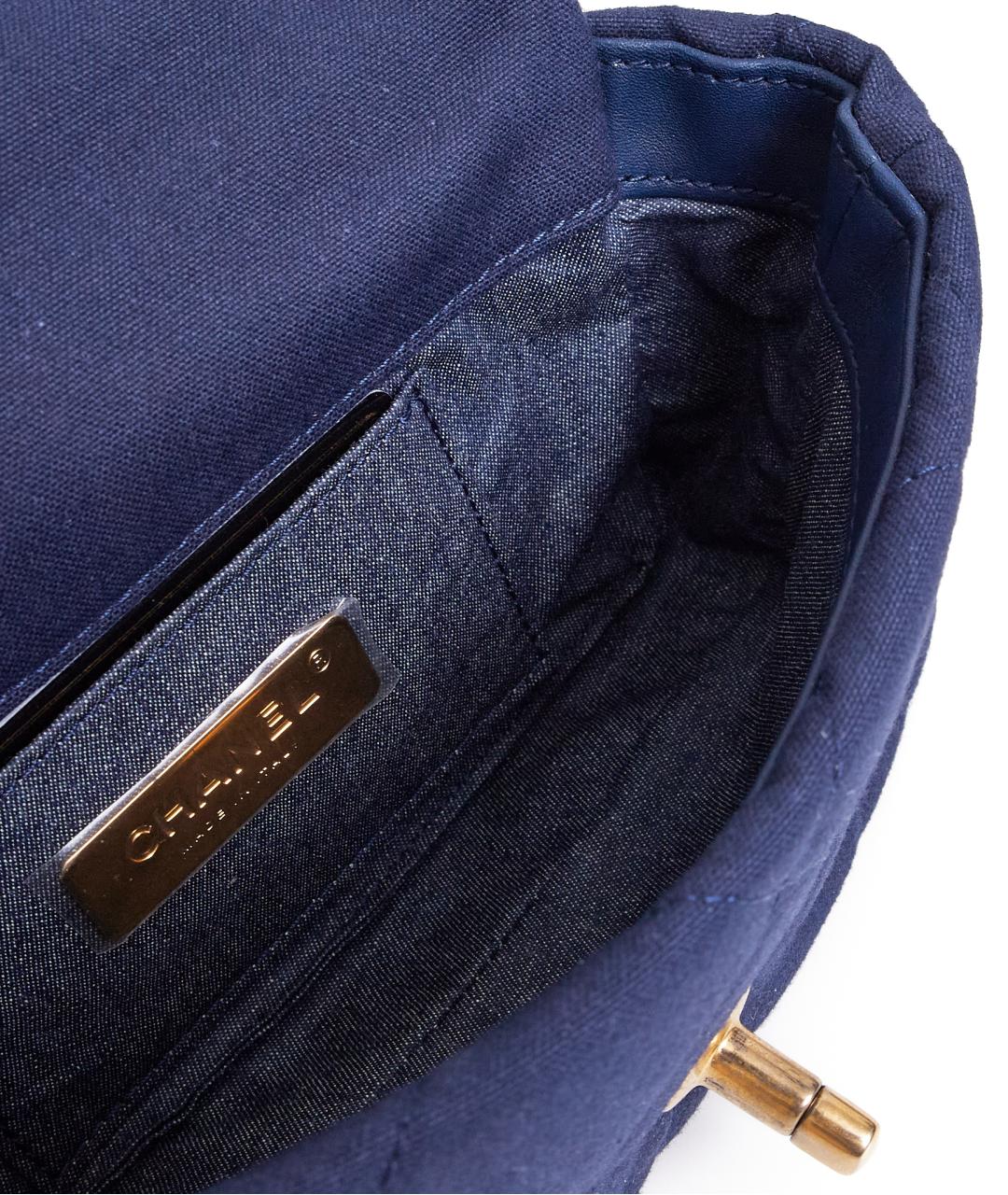 CHANEL Темно-синяя тканевая сумка через плечо, фото 6